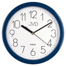Zegar ścienny plastikowy niebieska obudowa biała tarcza czarne cyfry HP612.17