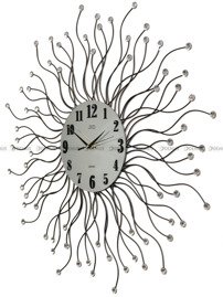 Zegar ścienny metalowy z elementami dekoracyjnymi i kryształowymi kamyczkami HJ19