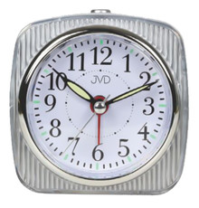 Budzik kwarcowy z płynącą wskazówką JVD SRP7503.1 - 7,5x7,5 cm