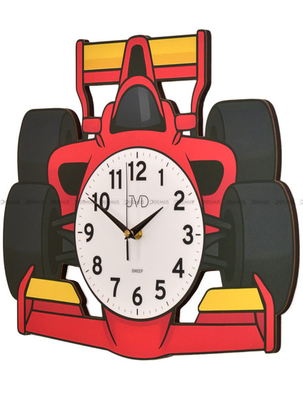 Duży Dziecięcy zegar ścienny wyścigówka JVD HJ116 - 40x34 cm