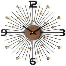 Duży Zegar ścienny z kryształkami JVD HT117.1 - 49 cm