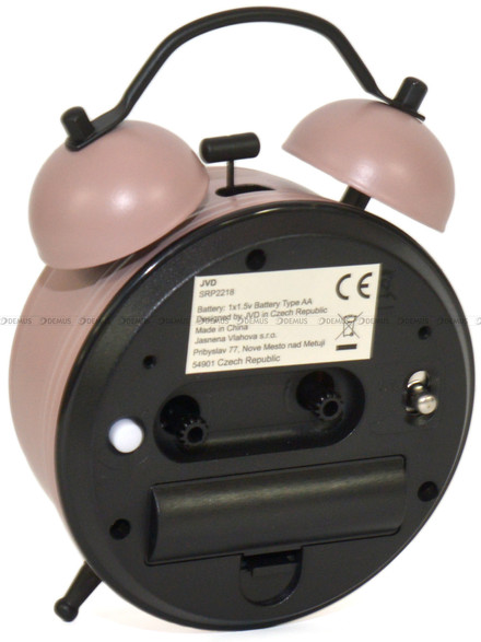 Budzik wskazówkowy JVD SRP2218.2 - 9,5x13 cm - dzwonienie mechaniczne