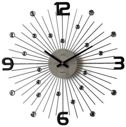 Duży Zegar ścienny z kryształkami JVD HT117.2 - 49 cm