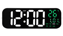 Duży Zegar cyfrowy z termometrem JVD DH9016.4 46x16 cm - Zielony - z pilotem