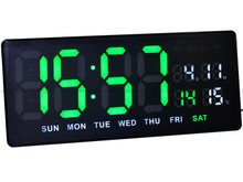 Duży Zegar cyfrowy z termometrem JVD DH3604.2 36x16 cm - Czerwony