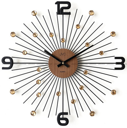 Duży Zegar ścienny z kryształkami JVD HT117.1 - 49 cm