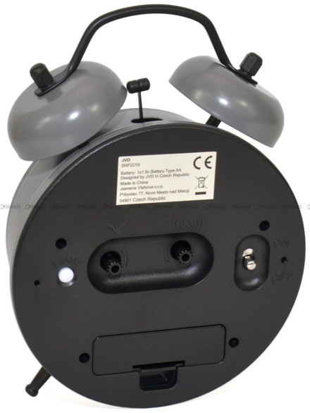 Budzik wskazówkowy JVD SRP2219.3 - 12,5x16,5 cm - dzwonienie mechaniczne