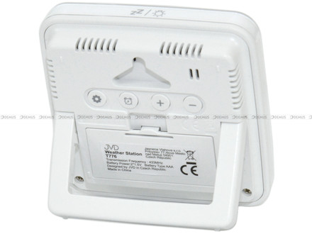 Termometr elektroniczny z higrometrem i zegarem JVD T776 - 9x9 cm