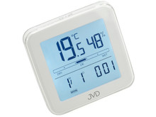 Termometr elektroniczny z higrometrem i zegarem JVD T776 - 9x9 cm