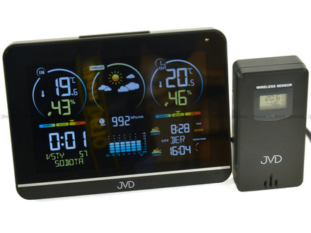 Stacja pogody, sterowana falą radiową JVD RB3408 - 16x11,5 cm