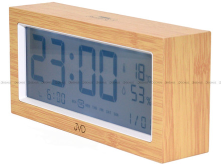 Budzik cyfrowy z termometrem i higrometrem JVD SB2897 - 20x9,5 cm