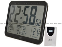Zegar cyfrowy sterowany radiowo JVD RB9385 - z zewnętrznym czujnikiem temperatury