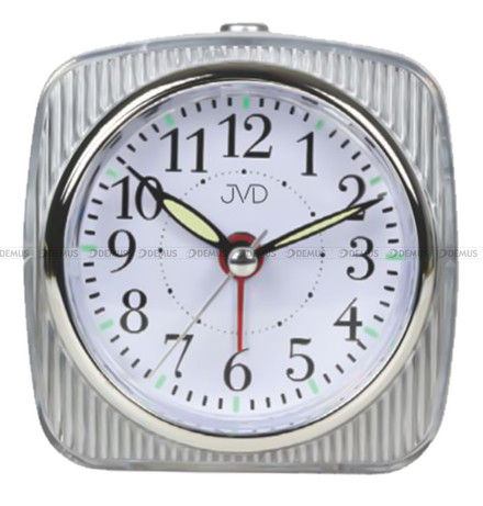 Budzik kwarcowy z płynącą wskazówką JVD SRP7503.1 - 7,5x7,5 cm