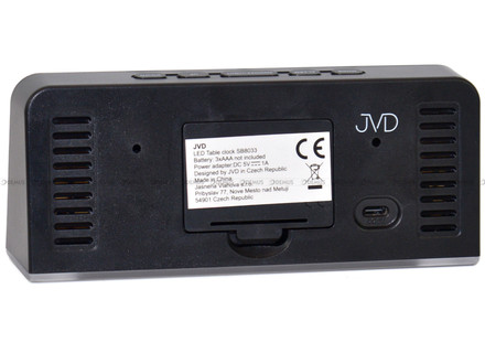 Sieciowy Budzik cyfrowy z termometrem JVD SB8033.2 - 16x6,5 cm