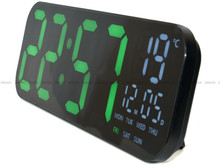 Duży Zegar cyfrowy z termometrem JVD DH9016.2 46x16 cm - Zielony - z pilotem