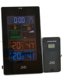 Stacja pogody, sterowana falą radiową JVD RB3389 - 11x18,5 cm