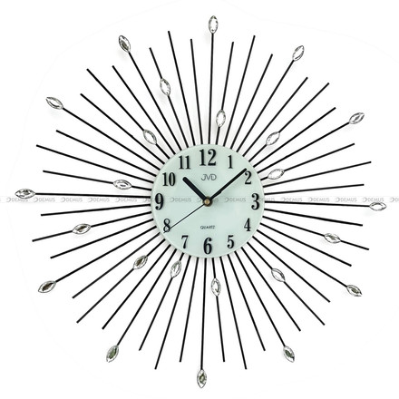 Duży Zegar ścienny metalowy z kryształkami JVD HJ117.1 - 49 cm