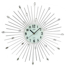 Duży Zegar ścienny metalowy z kryształkami JVD HJ117 - 49 cm