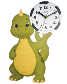 Duży Dziecięcy zegar ścienny dinozaur JVD HJ111 - 25,5x40 cm