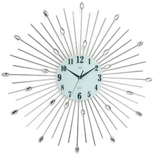 Duży Zegar ścienny metalowy z kryształkami JVD HJ118 - 59 cm