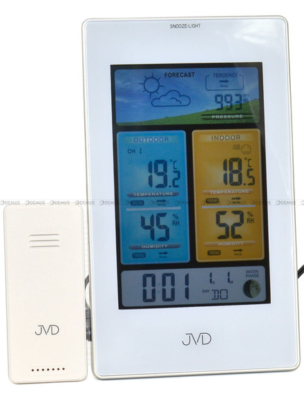 Stacja pogody, sterowana falą radiową JVD RB3374 - 11x18,5 cm