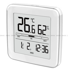 Termometr elektroniczny z higrometrem i zegarem JVD T776 - 9x9 cm