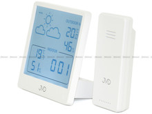 Budzik cyfrowy, sterowany falą radiową, ze stacją pogody JVD SB3347.1 - 9x9,5 cm