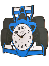 Duży Dziecięcy zegar ścienny wyścigówka JVD HJ116.1 - 40x34 cm