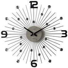 Duży Zegar ścienny z kryształkami JVD HT117.2 - 49 cm