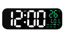 Duży Zegar cyfrowy z termometrem JVD DH9016.4 46x16 cm - Zielony - z pilotem