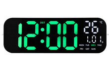 Duży Zegar cyfrowy z termometrem JVD DH9016.2 46x16 cm - Zielony - z pilotem