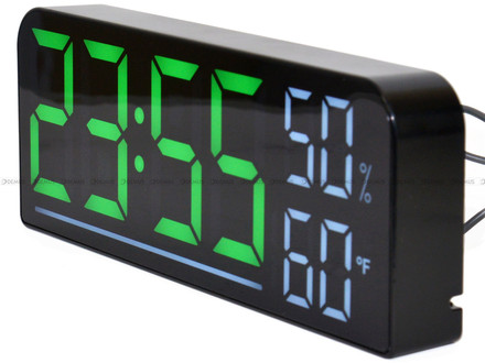 Sieciowy Budzik cyfrowy z termometrem i higrometrem JVD SB8027.2 - 24x9 cm