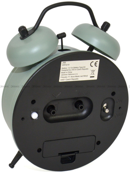 Budzik wskazówkowy JVD SRP2219.1 - 12,5x16,5 cm - dzwonienie mechaniczne