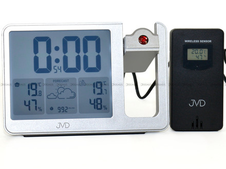 Stacja pogody, sterowana falą radiową i projektorem JVD RB3539 - 15,5x10,5 cm