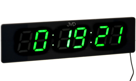 Zegar cyfrowy z dużym wyświetlaczem LED JVD DH4813.2 - 49,5x13,5 cm - Zielony