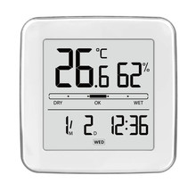 Termometr elektroniczny z higrometrem i zegarem JVD T776 - 9x9 cm