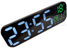 Duży Zegar cyfrowy z termometrem JVD DH9016.4 46x16 cm - Zielony - z pilotem