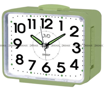 Budzik kwarcowy z płynącą wskazówką JVD SRP1101.2 - 11x11 cm - Dzwonienie mechaniczne