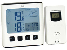 Budzik cyfrowy, sterowany falą radiową, z termometrem JVD RB777 - 11x10,5 cm