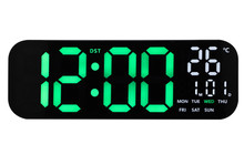 Duży Zegar cyfrowy z termometrem JVD DH9016.2 46x16 cm - Zielony - z pilotem