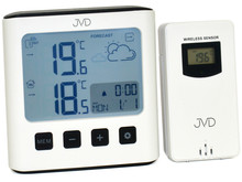 Budzik cyfrowy, sterowany falą radiową, z termometrem JVD RB777 - 11x10,5 cm