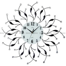 Zegar ścienny metalowy z akrylowymi kryształkami JVD HJ97 - 57 cm