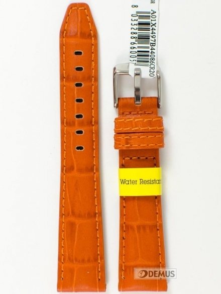 Pasek do zegarka wodoodporny skórzany - Morellato X4497B44086 20mm brązowy