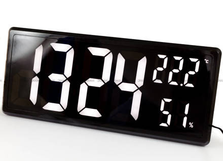 Zegar cyfrowy z termometrem i higrometrem JVD DH308.3 - 36x16 cm