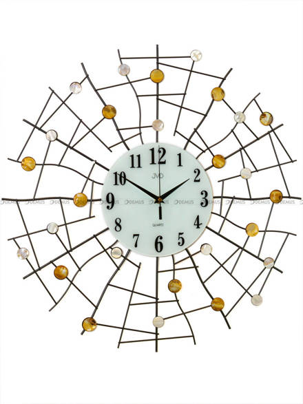 Zegar ścienny metalowy z akrylowymi kryształkami JVD HJ98 - 57 cm