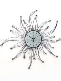 Zegar ścienny metalowy z elementami dekoracyjnymi i kryształowymi kuleczkami HJ05