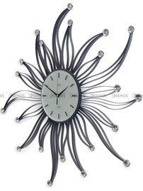 Zegar ścienny metalowy z elementami dekoracyjnymi i kryształowymi kuleczkami HJ05